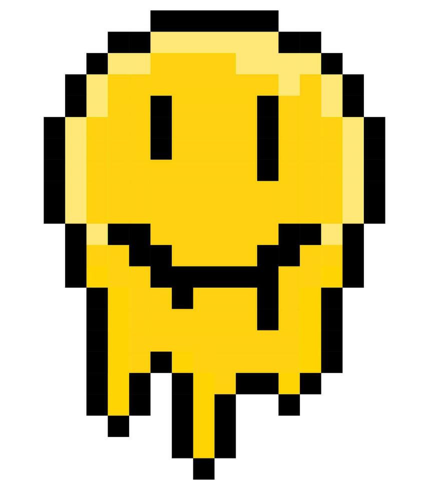 smelten geel pixel glimlach vector