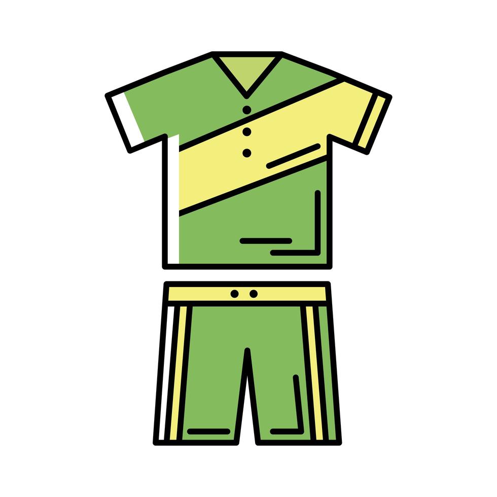 tennis sport uniforme mannelijke lijn en opvulling stijlicoon vector