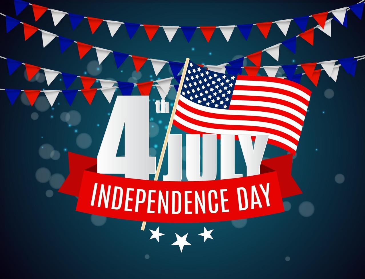 4 juli onafhankelijkheidsdag op de achtergrond van de VS. kan worden gebruikt als spandoek of poster. vector