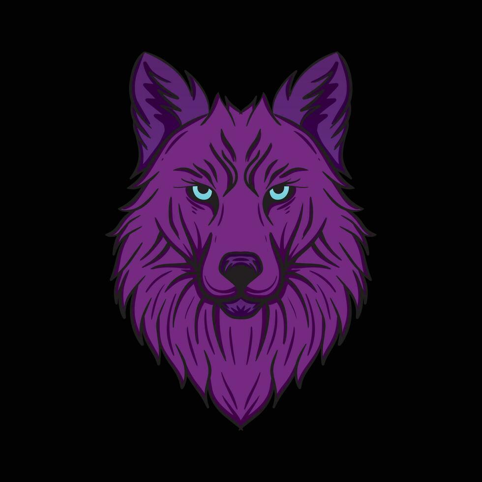 wolf hoofd kunst illustratie hand- getrokken stijl premie vector voor tatoeëren sticker logo enz