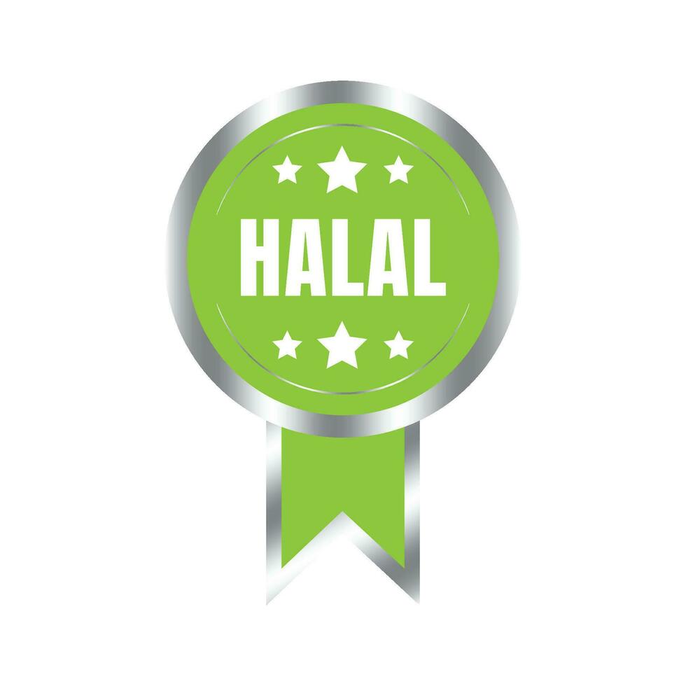 halal gecertificeerd insigne, halal voedsel gecertificeerd lint insigne, halal Product certificaat postzegel vector