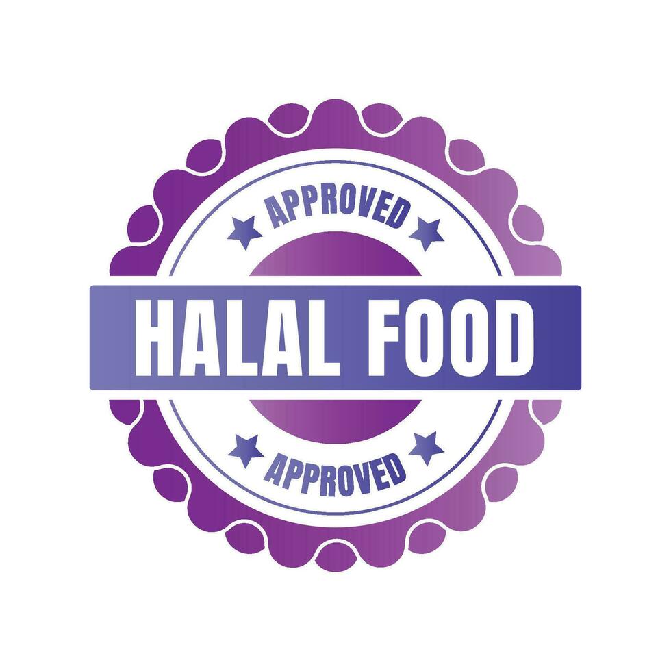 halal gecertificeerd insigne, halal voedsel gecertificeerd lint insigne, halal Product certificaat postzegel vector