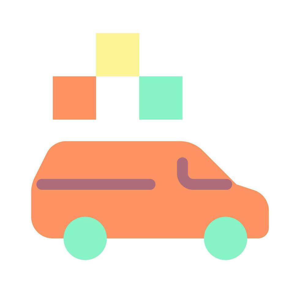 busje taxi vlak kleur ui icoon. vracht vervoer onderhoud. online auto bestellen. gemakkelijk gevulde element voor mobiel app. kleurrijk solide pictogram. vector geïsoleerd rgb illustratie