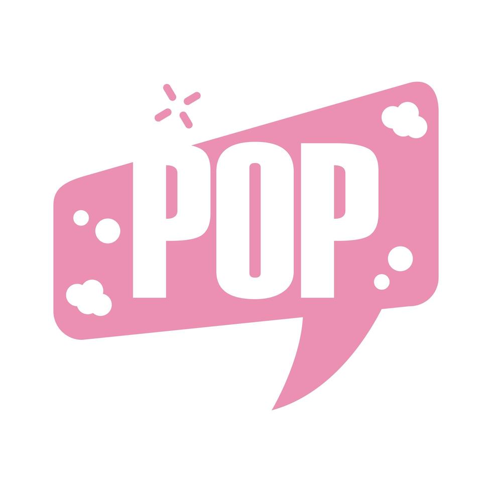 slang toespraak bubble pop silhouet stijl vector