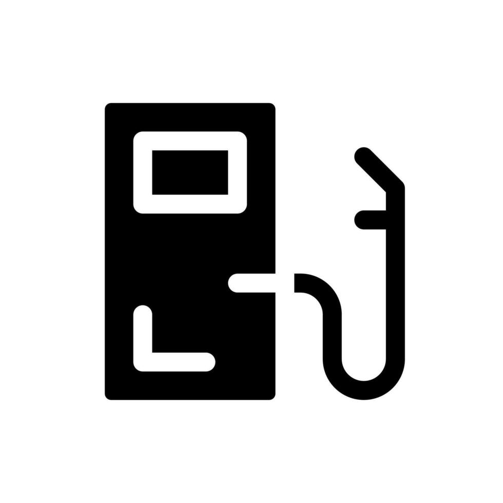 gas- station plaats zwart glyph ui icoon. vind benzine. zoeken voor plaats Aan kaart. gebruiker koppel ontwerp. silhouet symbool Aan wit ruimte. solide pictogram voor web, mobiel. geïsoleerd vector illustratie