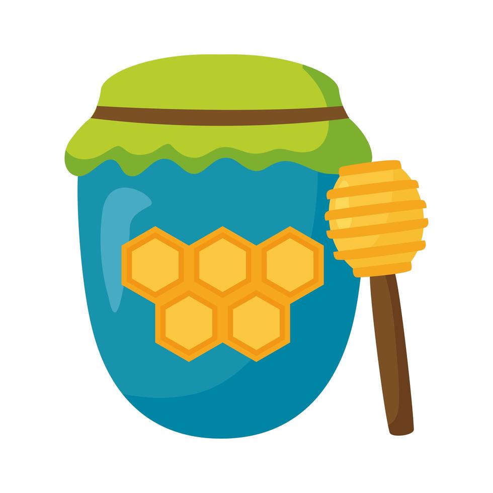 honingpot met stok vector ontwerp