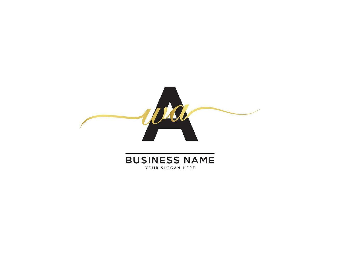 abstract handtekening ava luxe logo brief ontwerp vector