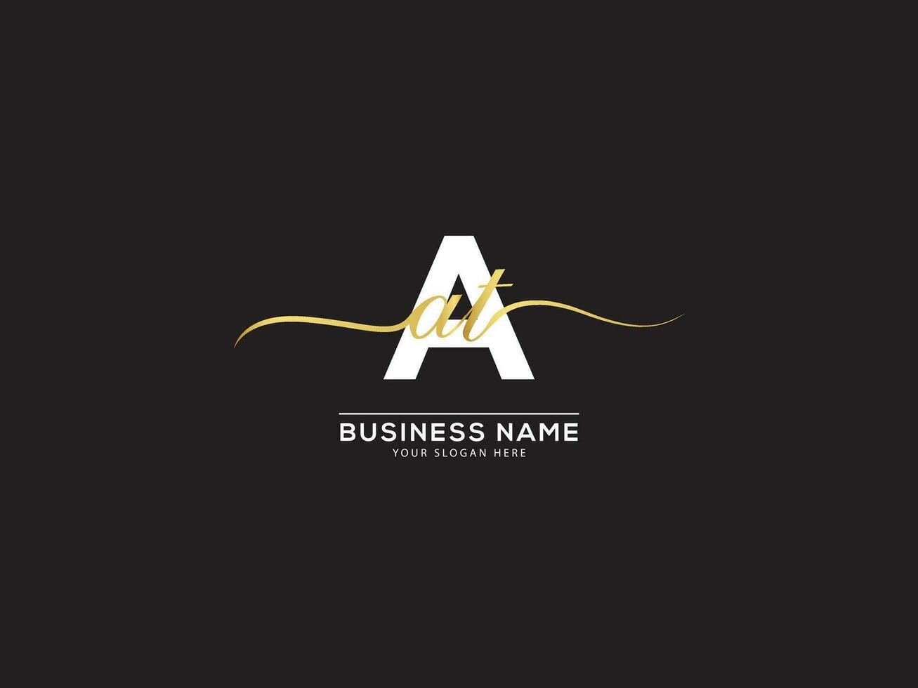 handtekening aat logo icoon, creatief aat luxe logo icoon vector kunst