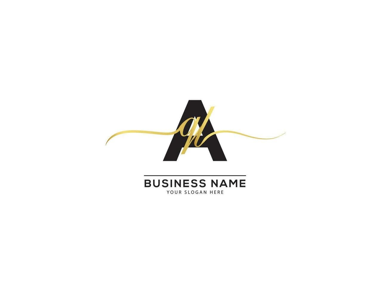 handtekening brief aql logo ontwerp voor luxe winkel vector