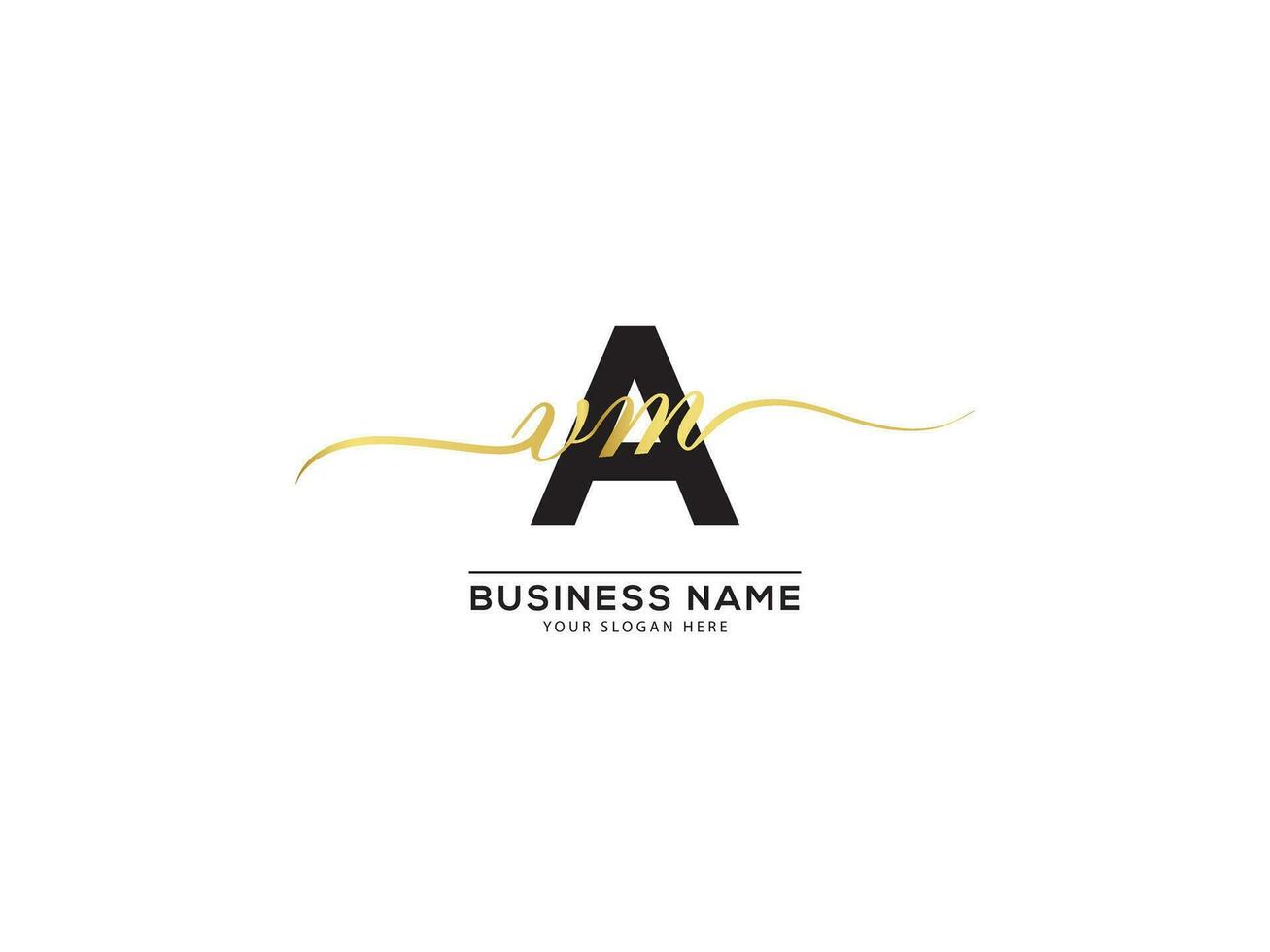 abstract handtekening avm luxe logo brief ontwerp vector