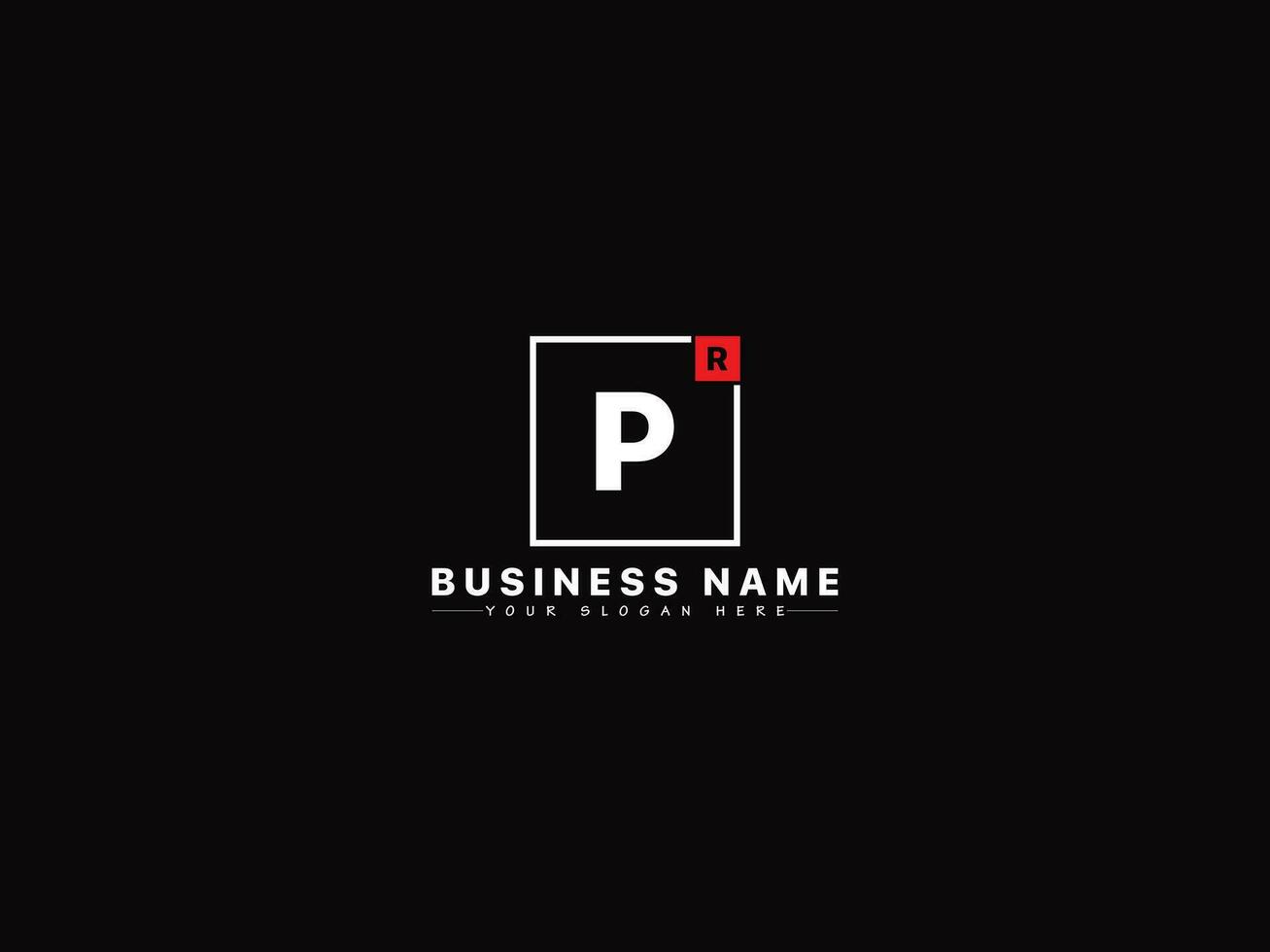 plein vorm rp eerste luxe logo, uniek rp logo brief ontwerp vector