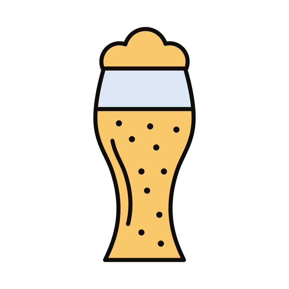 bier drinken in glas lijn en opvulling stijlicoon vector