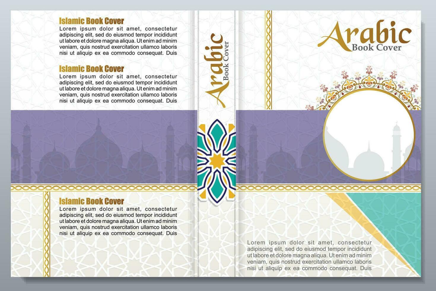 Arabisch patroon boek Hoes ontwerp, Islamitisch kunsten vector