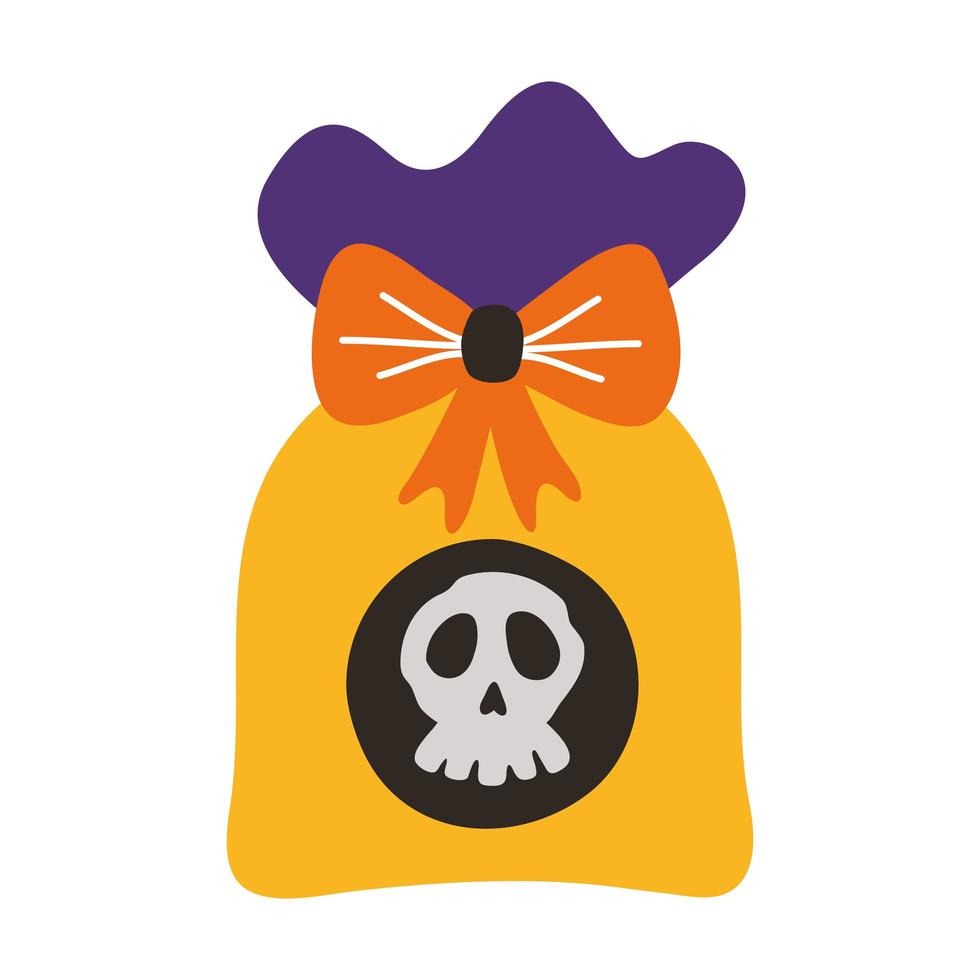 zoete snoep tas halloween platte stijlicoon vector