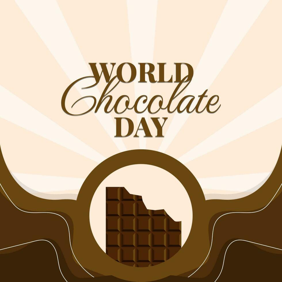 wereld chocola dag, illustratie ontwerp van groet poster of sociaal media post voor wereld chocola dag vector