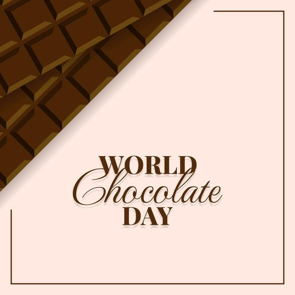 wereld chocola dag, illustratie ontwerp van groet poster of sociaal media post voor wereld chocola dag vector