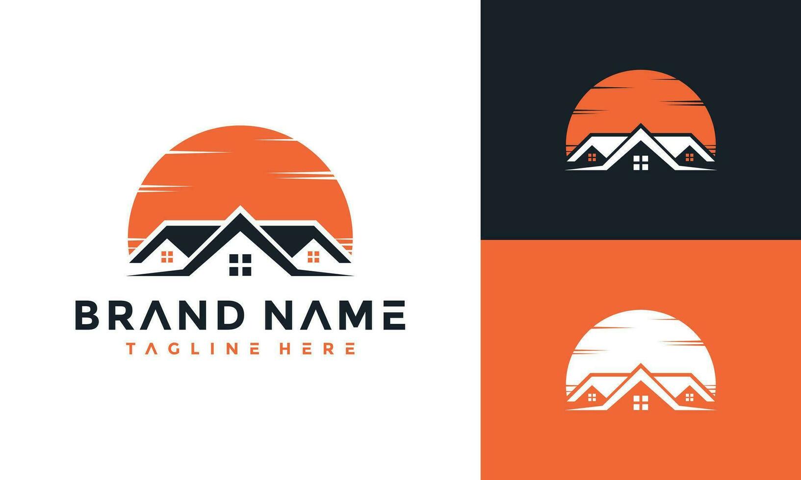 echt landgoed zonsondergang logo vector