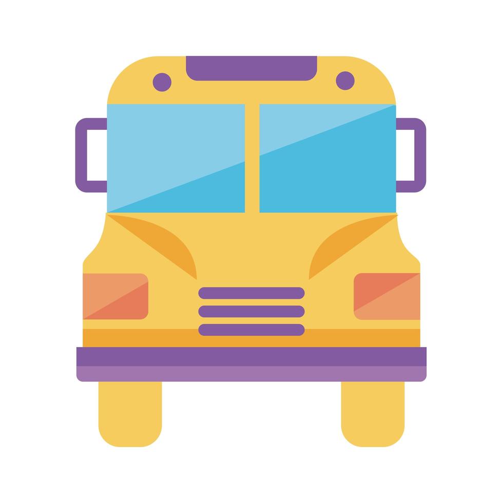 bus school platte stijlicoon vector