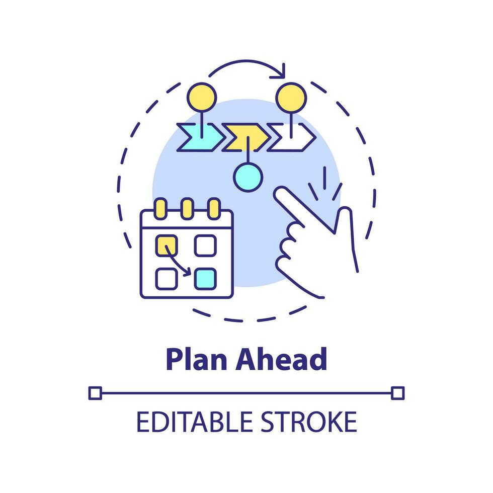 plan verder concept icoon. spanning vermindering. wat De volgende. inhoud kalender. afzet werkzaamheid. publiceren online abstract idee dun lijn illustratie. geïsoleerd schets tekening. bewerkbare beroerte vector