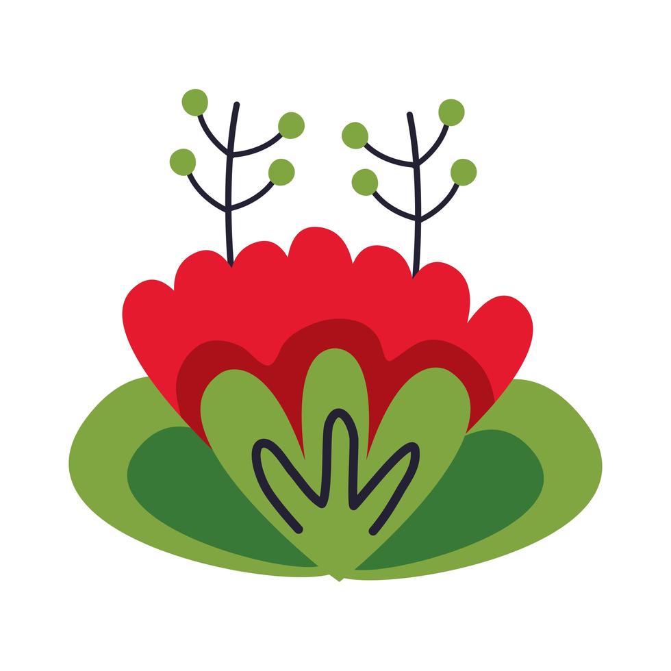 Mooie roze bloementuin geïsoleerde pictogram vector