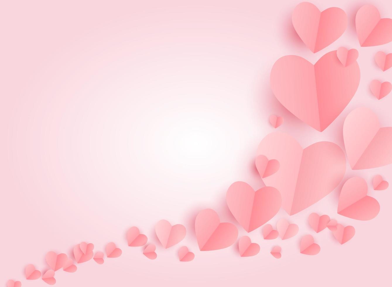 Valentijnsdag hartsymbool, liefde en gevoelens achtergrondontwerp vector