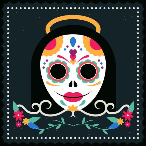 Vector Mexicaanse schedel masker illustratie