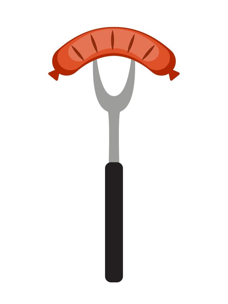 BBQ-pictogram met grillgereedschap en worst vector