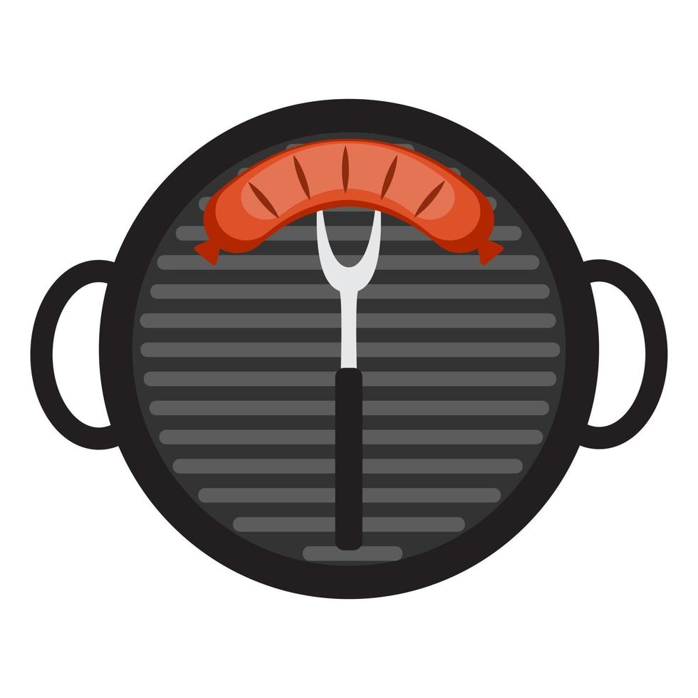 BBQ-pictogram met grillgereedschap en worst vector