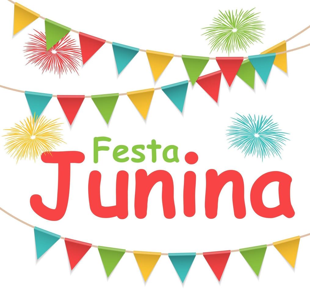 festa junina vakantie achtergrond traditionele brazilië juni festivalfeest vector