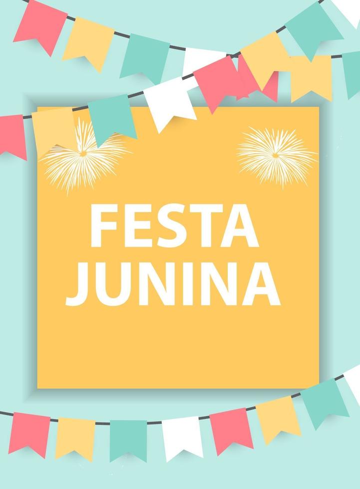 festa junina vakantie achtergrond. traditioneel het festivalfeest van juni in Brazilië. vector
