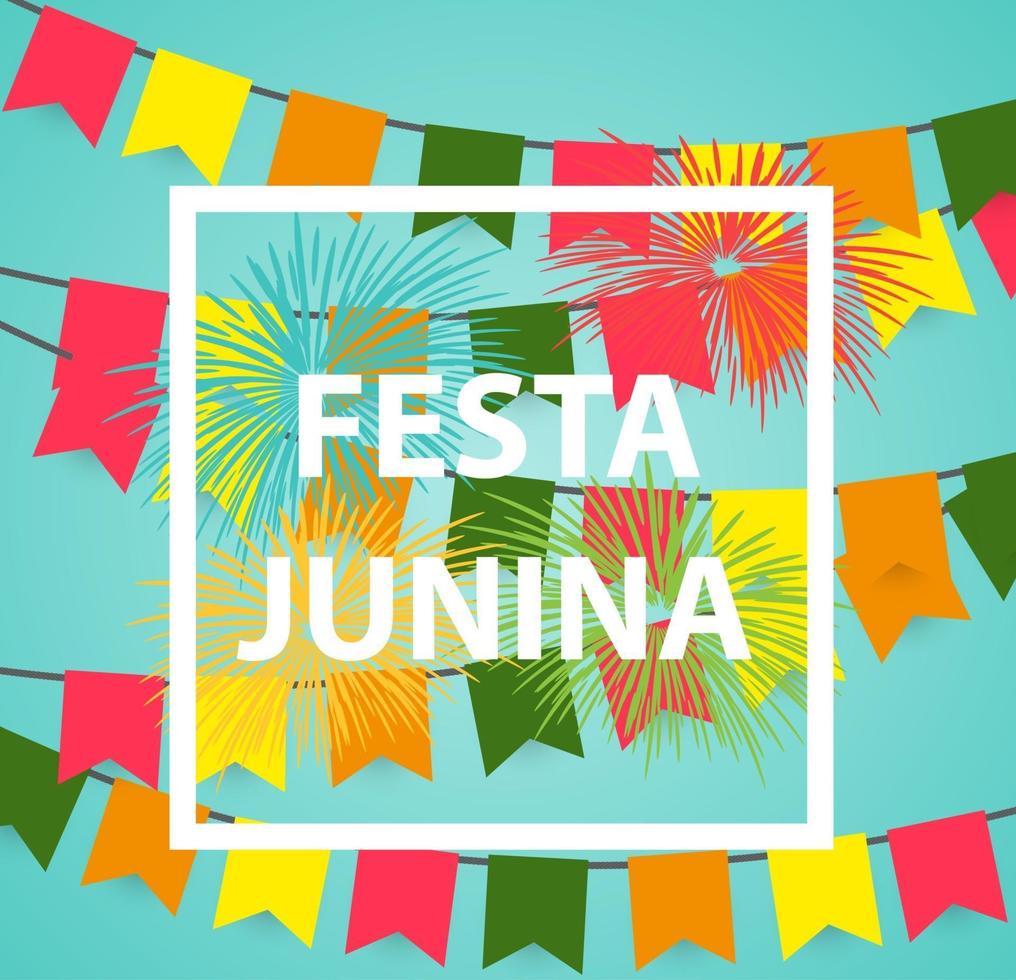 festa junina vakantie achtergrond traditionele brazilië juni festivalfeest vector