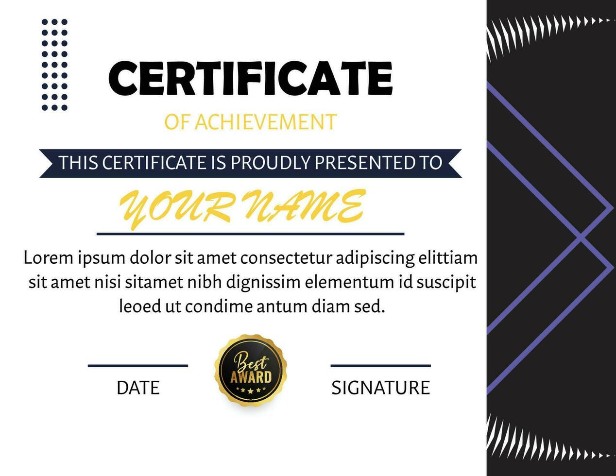 elegant modern elegant certificaat van prestatie prijs sjabloon ontwerp vector illustratie certificaten ontwerp