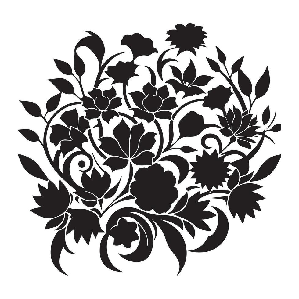 deze is een bloemen ornament vector silhouet, bloemen vector silhouet,