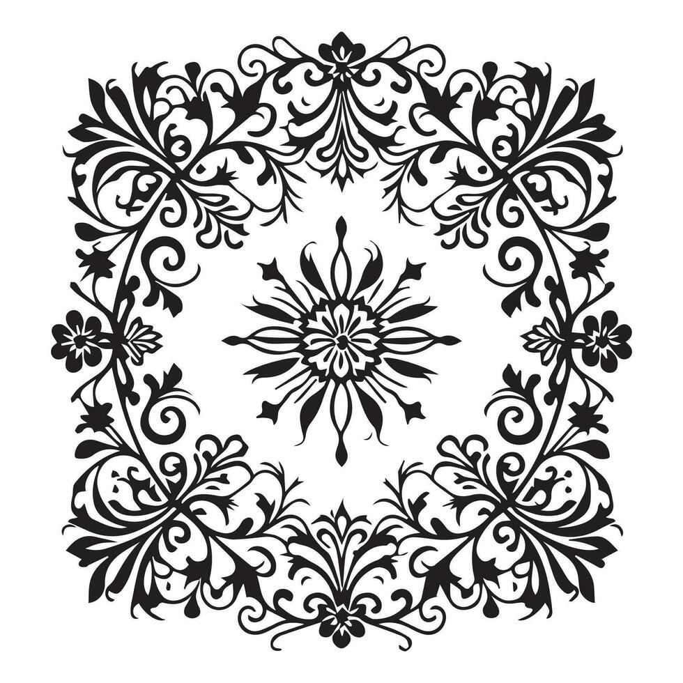 bloemen ornament vector silhouet, reeks van bloemen ontwerp elementen. vector