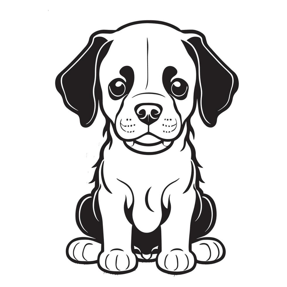 deze is een hond vector clip art, hond logo concept vector lijn kunst,