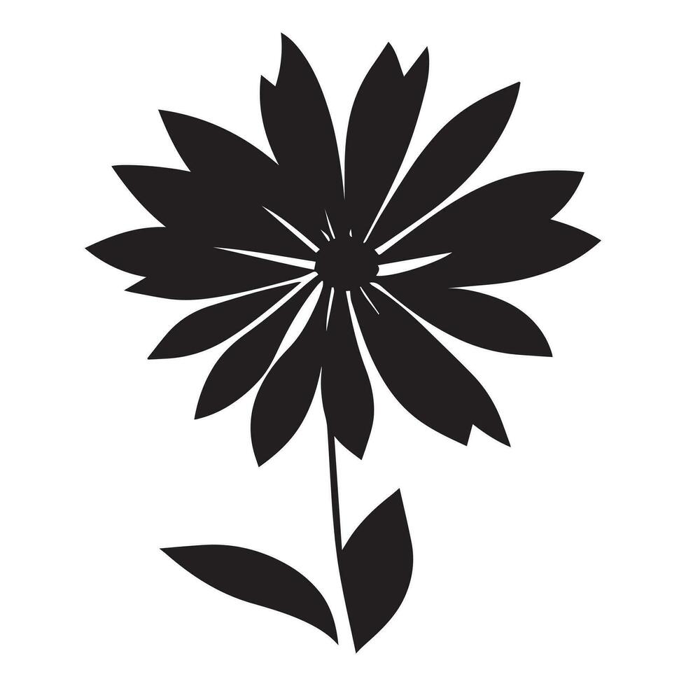 bloem ontwerp vector illustratie zwart kleur