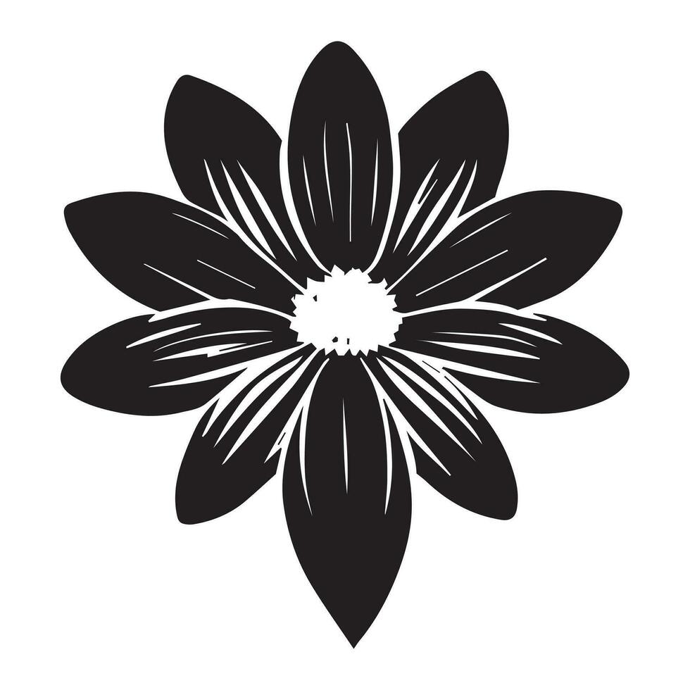 bloemen bloem ontwerp vector illustratie zwart kleur