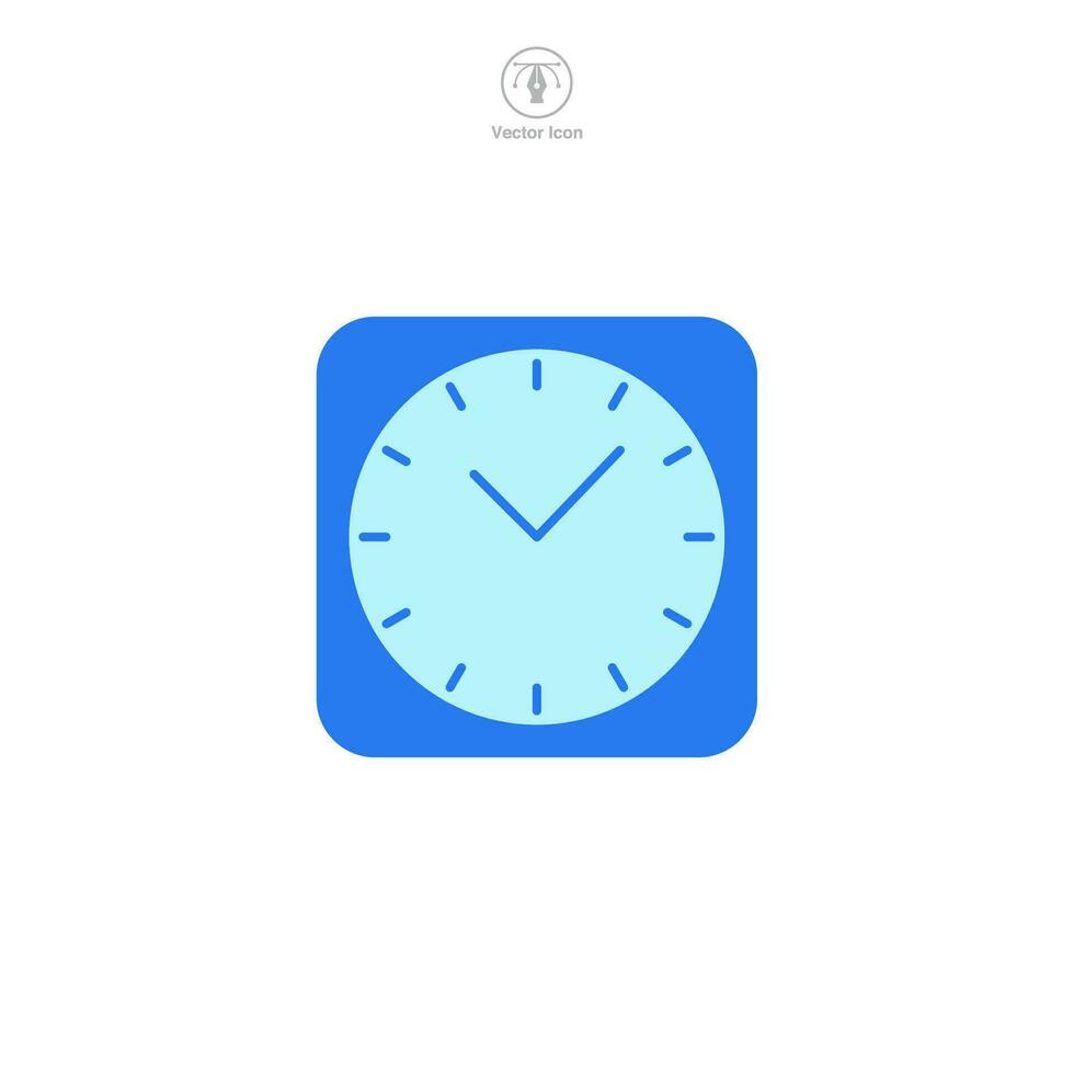 klok of timer icoon. een strak en nauwkeurig vector illustratie van een klok of tijdopnemer, vertegenwoordigen tijd beheer, termijnen, en efficiëntie.