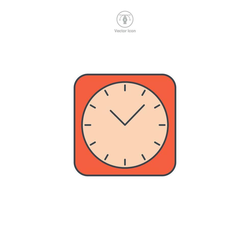 klok of timer icoon. een strak en nauwkeurig vector illustratie van een klok of tijdopnemer, vertegenwoordigen tijd beheer, termijnen, en efficiëntie.