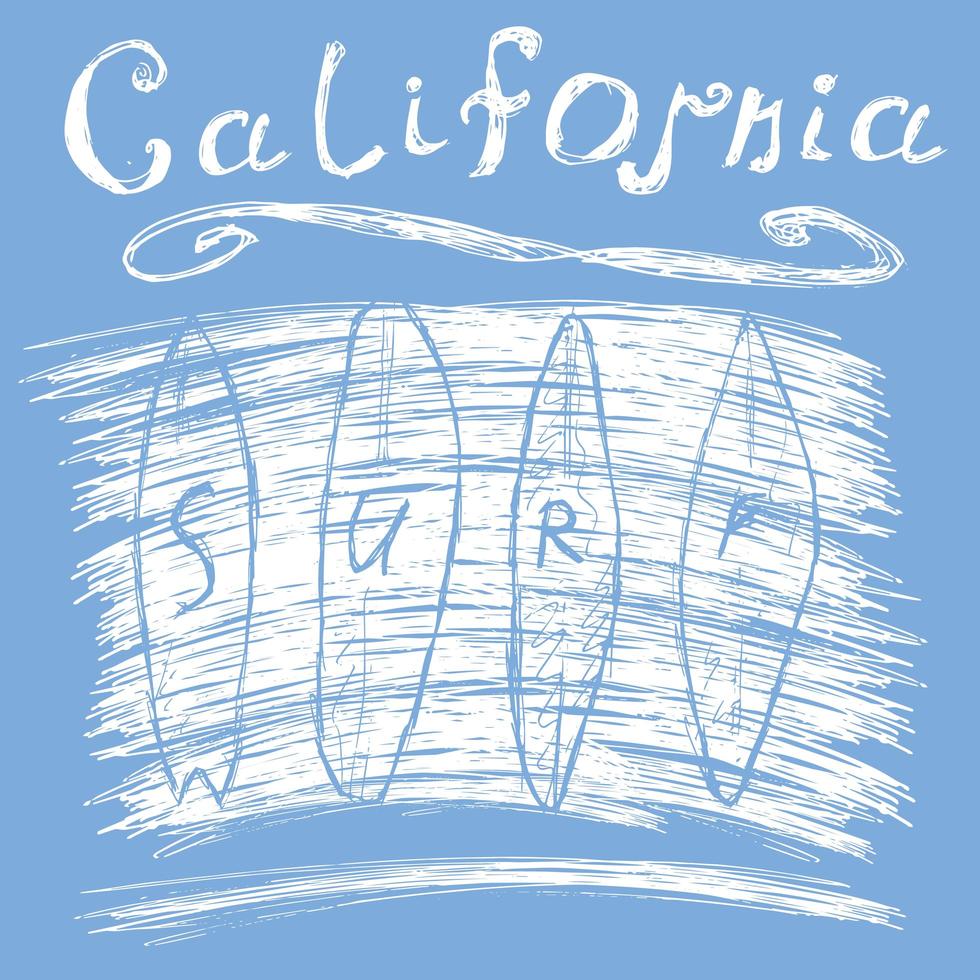 Californië surf typografie tshirt afdrukken ontwerp afbeeldingen vector poster badge applique label