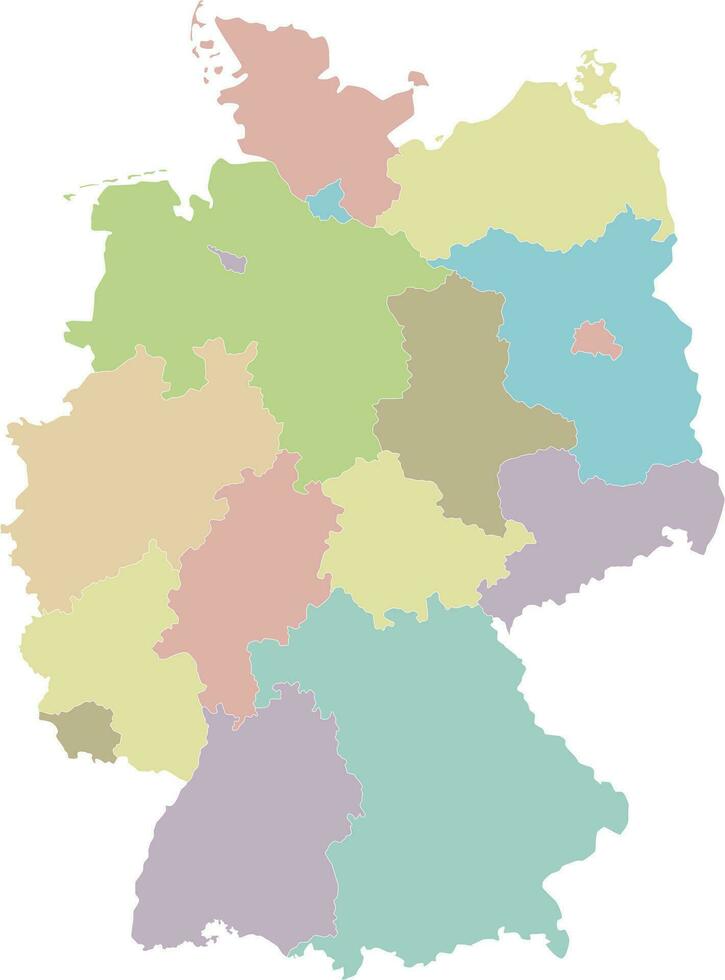 vector blanco kaart van Duitsland met federatief staten of Regio's en administratief divisies. bewerkbare en duidelijk gelabeld lagen.