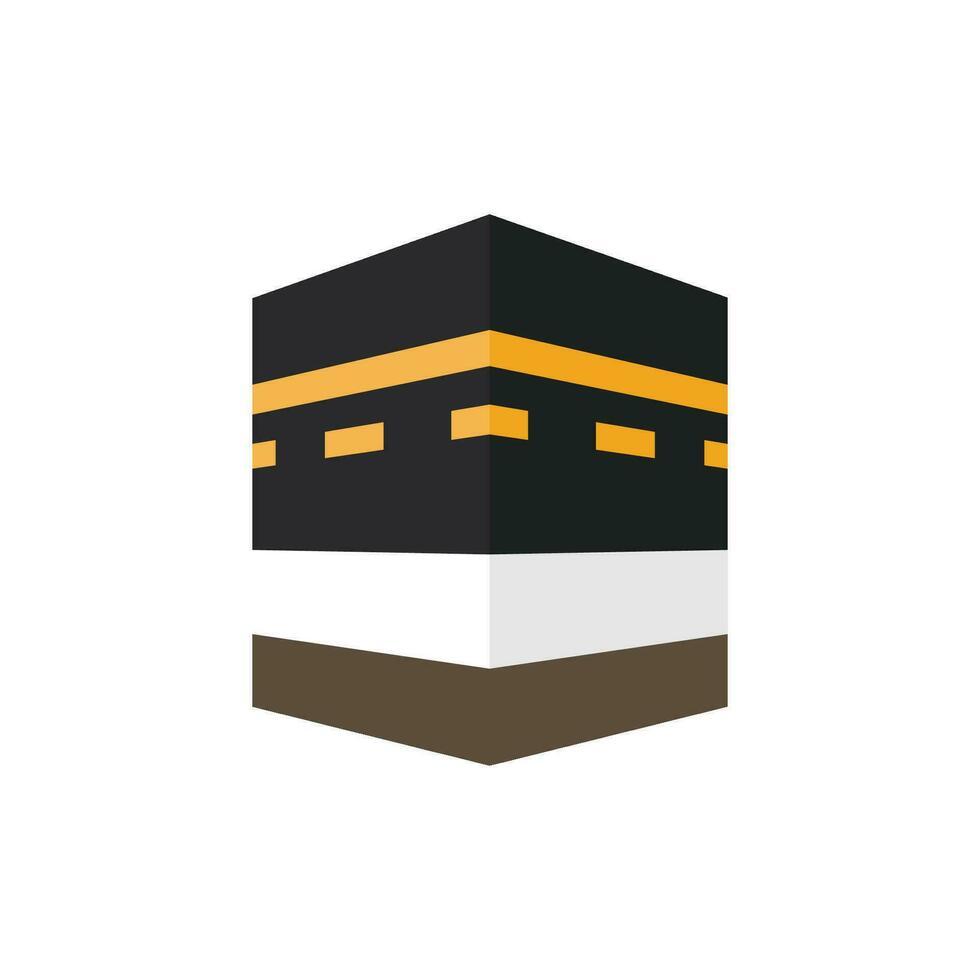 kaaba Islamitisch religie symbool illustratie Aan wit achtergrond vector