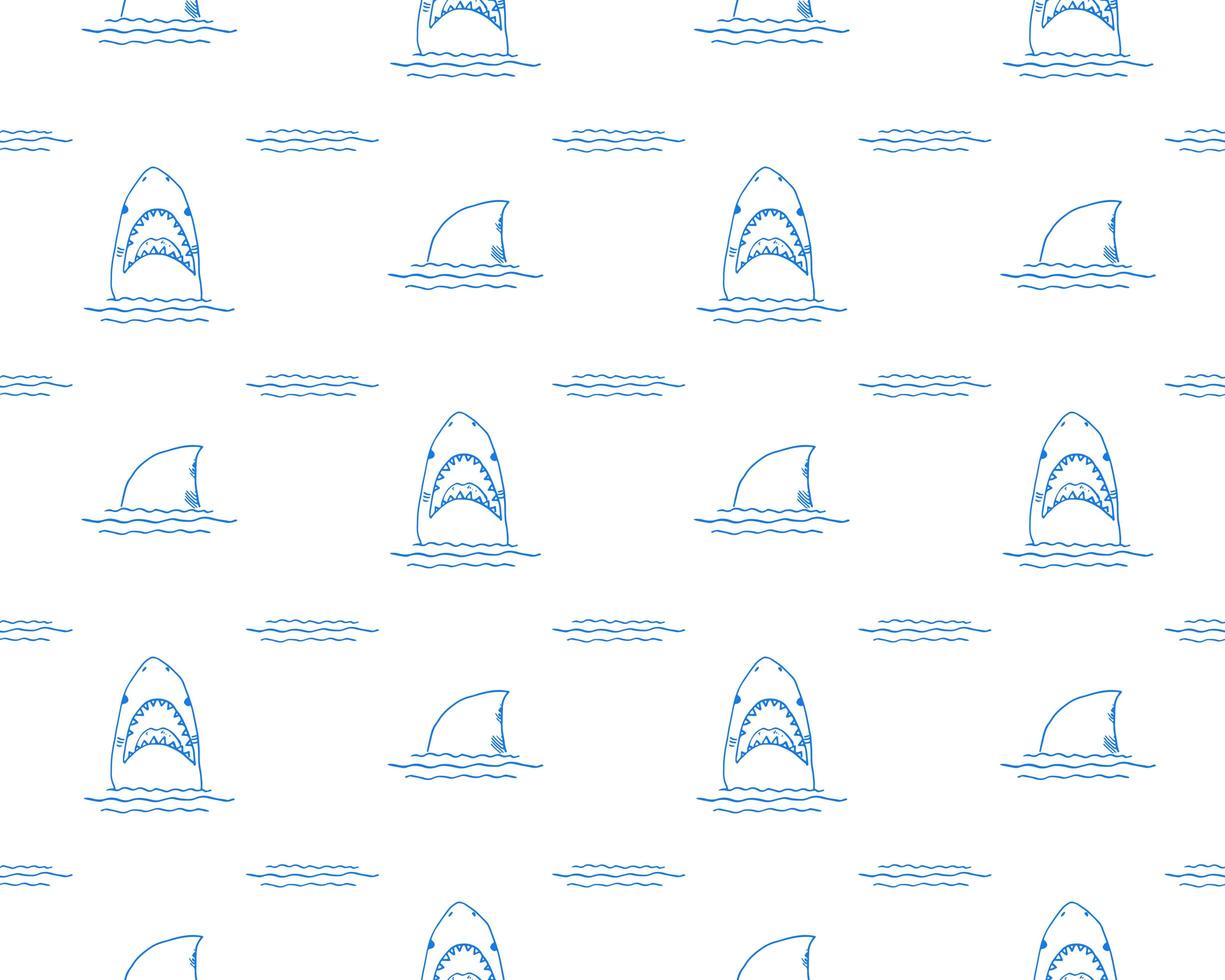 haai naadloze patroon hand getrokken getekende doodle haai vectorillustratie vector
