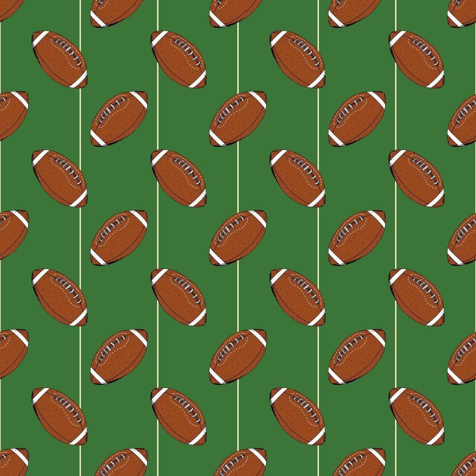 voetbal rugby bal naadloze patroon hand getrokken schets vectorillustratie vector