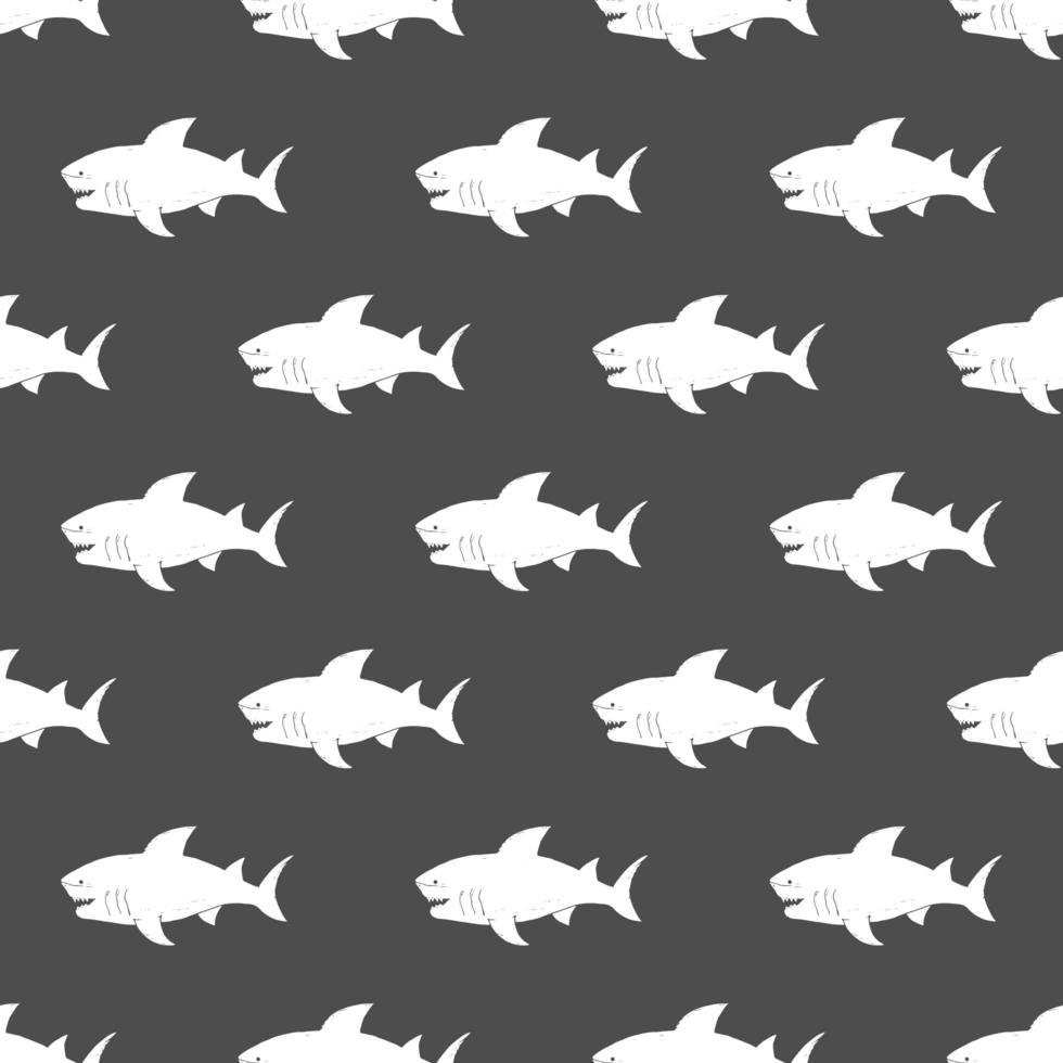 haai naadloze patroon hand getrokken getekende doodle haai vectorillustratie vector