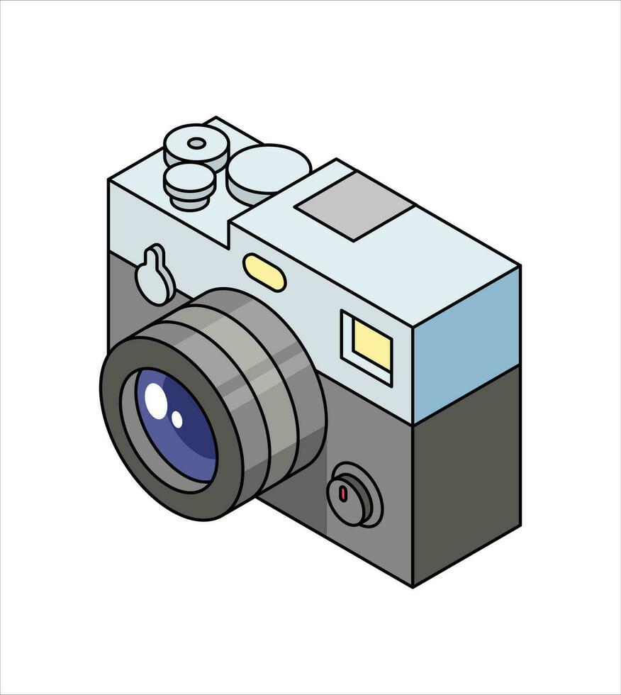 isometrische retro wijnoogst film camera vector