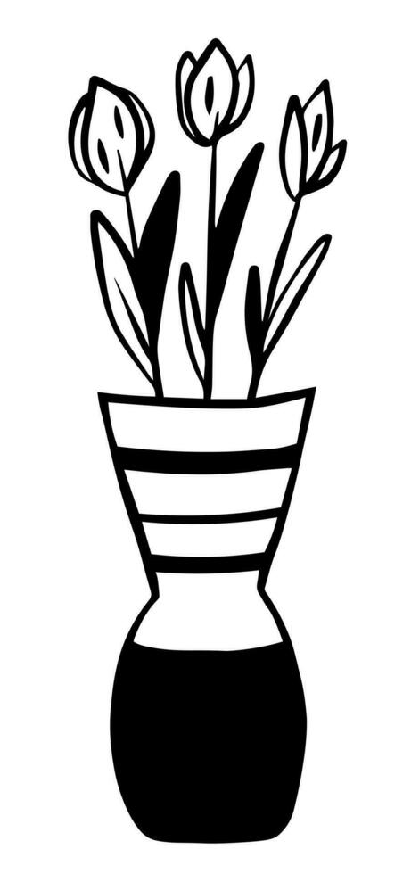 tulp tekening bloem vector