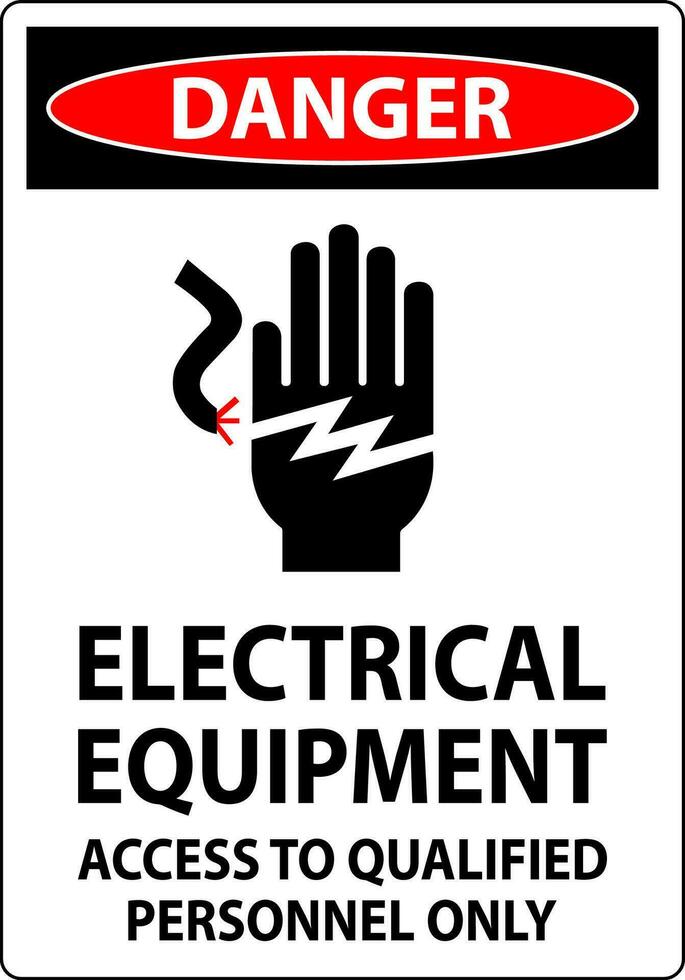 Gevaar teken elektrisch apparatuur, toegang naar gekwalificeerd personeel enkel en alleen vector