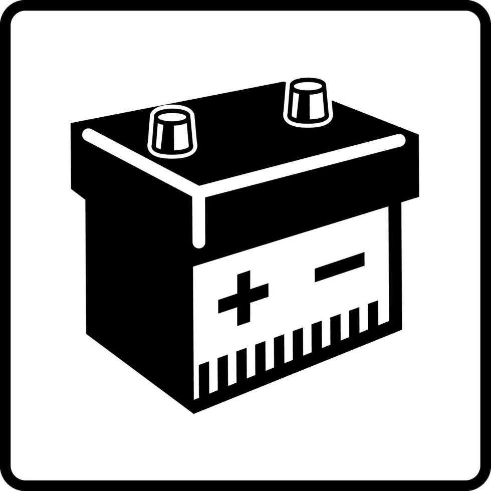 symbool accu teken accu doos Aan wit achtergrond vector