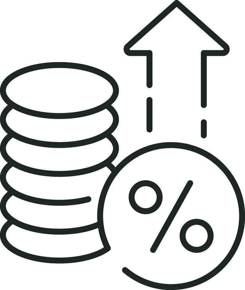 verhogen geld lijn icoon vector